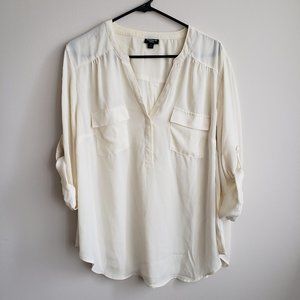Torrid Creme Pocket Blouse